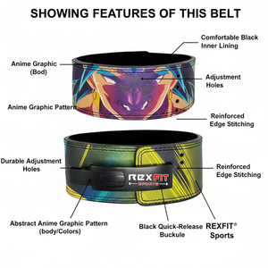 Ceinture de musculation en cuir Rexfit pour la protection du bas du dos, entraînement de force et haltérophilie, ceinture de gym réglable - Product Image 4