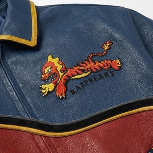 Chaqueta Bomber Varsity Azul y Roja |   Chaqueta Letterman con Bordado de Tigre |   Chaqueta bomber de cuero extragrande |   Fabricante OEM Personalizado - Product Image 5