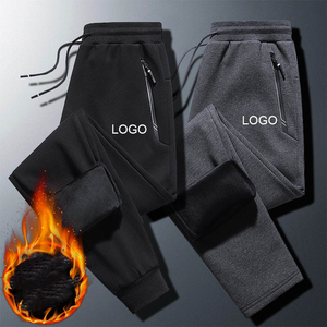 350GSM Fleece <b>Men's</b> <b>Jogger</b> Sweatpants Heavyweight Cotton Drawstring Mid Rise Straight Baggy Casual Trousers - Product Image 1