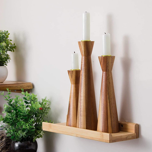 Nouveau centre de table en bois naturel, porte-bougie rustique en bois, très vendu, de haute qualité, porte-bougie en bois écologique - Product Image 2