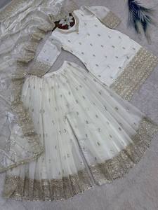 presernting New Ready To Wear Spacial Fancy Design Heavy Embroidery And Sequence Work <b>Top</b> - Plazzo With Dupatta - Product Image 6