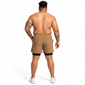 Wholesale 2-in-1 <b>Men's</b> Running <b>Shorts</b> Breathable Gym Fitness Printed <b>Shorts</b> <b>Men</b> Plus Size Inner <b>Compression</b> Jogging <b>Shorts</b> - Product Image 2