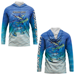 Sweat à capuche pour homme en bambou recyclé, matière anti-UV UPF50+, évacuation de l'humidité, sublimation, thème thon, 100% polyester - Product Image 6