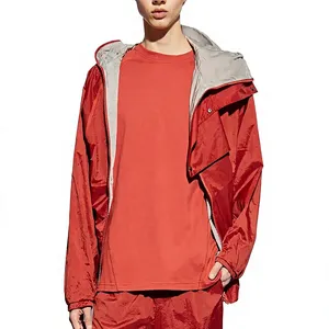 Veste réversible coupe-vent à capuche personnalisable avec logo 2026, style décontracté, imperméable, couleurs patchwork, toile, fermeture éclair, hiver - Product Image 6