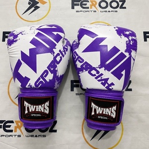 Gants de boxe Premium Vert & Blanc en cuir véritable avec fermeture à lacets et auto-agrippante, respirants, pour entraînement et sparring, personnalisables - Product Image 2