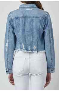 Outfitize Chaqueta vaquera oversize estilo boyfriend para mujer, desgastada y rasgada, estilo streetwear, holgada - Product Image 6