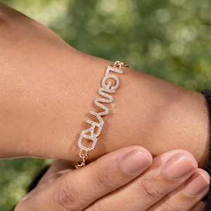 Customized Women's Luxury Name initial Diamond <b>Pendant</b> with paperclip Chain 14K 18K <b>Solid</b> <b>Gold</b> High Quality Lab Grown Diamond - Product Image 5