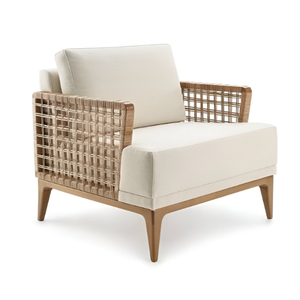 Fauteuil d'appoint en teck massif pour hôtel, villa, restaurant, complexe hôtelier, vente en gros sur mesure - Product Image 1