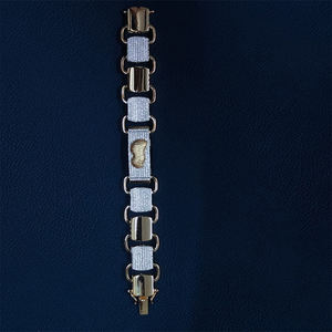 Bracelet homme en diamant de haute qualité, bracelet en or 14 carats, diamant cultivé en laboratoire, bijoux fantaisie Rizta. - Product Image 2