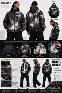 Chaqueta Cortavientos Unisex Personalizada Y2K con Cambio de Color para Mujer, Ligera, con Cierre, Estilo Urbano, Proveedor B2B, Chaquetas para Hombre - Product Image 6