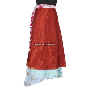 Nuevas faldas de seda vintage de diseñador, estilo Rajasthani, multicapa, de seda artística, largas, reversibles, de la última colección de diseñador Magic. - Product Image 5