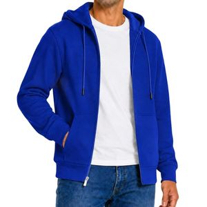 Sweat à capuche zippé personnalisé en molleton de coton pour homme, fermeture éclair intégrale, pour commandes en gros de vêtements décontractés - Product Image 3