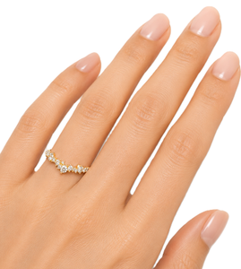 Bague de Mariage Empilable en Or Massif 9K 10K 14K 18K pour Femme, Diamant de Laboratoire Rond Certifié IGI, Demi-Éternité - Product Image 5