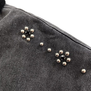 Men's <b>Suede</b> Bomber <b>Jacket</b> With Rivet Details Turn-down Collar Zipper Closure Streetwear Style Autumn Wear - Product Image 3