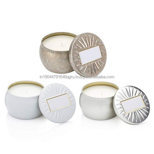 Best Quality Handmade Shiny Metal Jar Candles with Lid Soy Wax & <b>Paraffin</b> for Home Decoration for Christmas New Year Ramadan - Product Image 2