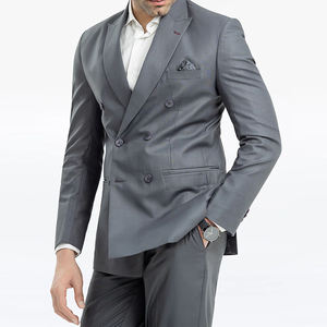 Men Business <b>Blazers</b> Suits Slim Fit High Quality Tuxedo Dress Suit With Double Breasted Plain Blank Men Pant Coat Breathable - Product Image 2