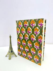 Premium <b>A5</b> Handmade <b>Diary</b> Handmade Paper Hardcover Cotton Fabric Hand Block Printed Writing Journal notebook business travel - Product Image 3