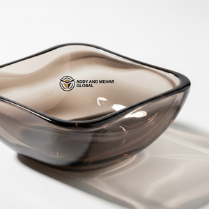 ชามเสิร์ฟตกแต่งสีน้ำตาลสุดหรู – ชามผลไม้และสลัดทรงโค้งทันสมัยสำหรับโต๊ะอาหาร ห้องครัว และบ้านสไตล์ร่วมสมัย - Product Image 4