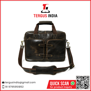 Superb Quality Genuine <b>Leather</b> Laptop Bag <b>Briefcase</b> with Organizer Compartments for Office Use - Product Image 2