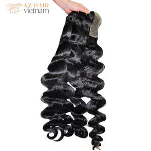 Vente en gros Faisceaux de cheveux humains vierges ondulés corporels Cuticules alignées Cheveux bruts à double tirage Vietnam - Product Image 1