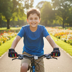 Gants de cyclisme demi-doigts Navia avec protection UV, unisexes, pour la gym et l'extérieur, respirants, légers, en cuir microfibre, ajustables, pour l'été - Product Image 2