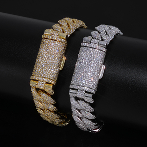 <b>Mens</b> 925 <b>Silver</b> Moissanite Diamond Cuban Link <b>Bracelet</b> Certified Diamond Iced Out Hip Hop Luxury Statement Jewelry Gift <b>Men</b> - Product Image 4