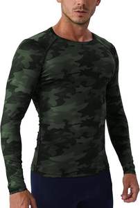 <b>Men's</b> Full Sleeve Sport <b>Compression</b> <b>Shirt</b> Orange Spandex/Polyester 140g Breathable Sublimation Printed Front Logo Quick Dry - Product Image 3