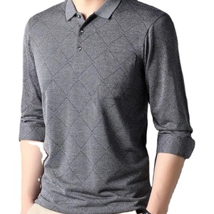 100% algodón nuevo verano hombres Camiseta de manga larga solapa suelta Polo camisa delgada Top - Product Image 2