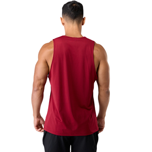 Camiseta Deportiva sin Mangas para Hombre, Color Rojo, Transpirable, Ajustada, para Entrenamiento, Fitness, Deportes, OEM, al por Mayor - Product Image 3