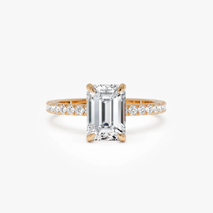 Bague de fiançailles en platine avec diamant taille émeraude et diamants latéraux, style classique, certifiée GIA, pour femme - Product Image 2