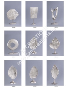 Objets de sculpture en feuille d'aluminium décoratifs pour la maison moderne Sculptures de table de luxe avec socle en marbre Décoration de mariage à la maison - Product Image 6
