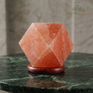 Lámpara de Sal Rosa del Himalaya Geométrica, Luz de Escritorio con Facetas de Diamante Natural para Decoración de Sala de Estar y Dormitorio, Venta al Por Mayor - Product Image 4