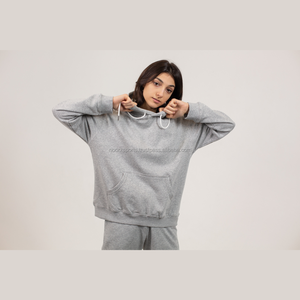 เสื้อฮู้ดดี้ผู้ชายแบบซิป ทรงโอเวอร์ไซส์ พิมพ์โลโก้ตามสั่ง ผ้าโพลีเอสเตอร์/คอตตอน เฟรนช์เทอร์รี่ 330gsm หนานุ่ม ซักแล้ว - Product Image 3