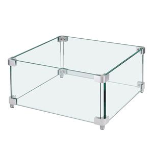 15 X 15 X <b>7</b> Inch Clear Tempered Wind Guard for Square Gas <b>Fire</b> Pit 0.31 Inch Thick Accessory Fireplace Set & Accessory - Product Image 1