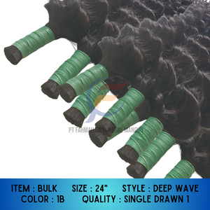 Extensiones de cabello Remy indonesio Natural 100%, la mejor calidad, cutícula de onda profunda alineada, Color negro, sin enredos - Product Image 4