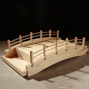 Plateau de service en bois japonais pour sushis, plateau en bambou naturel pour sushis, pour la décoration de table de restaurant, vente en gros - Product Image 3
