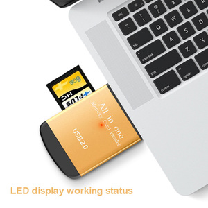 เครื่องอ่านการ์ดภายนอก USB 2.0 อลูมิเนียมอัลลอยด์ 4-in-1 (Jaya JY-605) รองรับ TF/<span class=keywords><strong>SD</strong></span>/<span class=keywords><strong>MS</strong></span>/M2 สำหรับกล้องติดรถยนต์ โดรน และกล้องแอคชั่น - Product Image 3