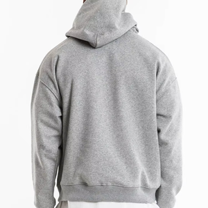 High Quality Custom Logo Zipper Hoodie for Men Long Sleeve Sweatshirt for Gym Manufactured Plus Size Options Wholesale Available - Product Image 4