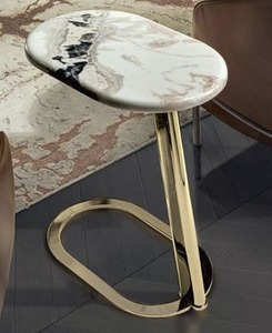 Metal <b>Side</b> <b>Table</b> <b>Marble</b> Top Nightstand Home Furniture Contemporary Gold Metal Geometric Frame <b>Side</b> <b>Table</b> <b>Marble</b> Top Bedside - Product Image 1