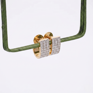 18K Gold Diamond Hoop <b>Earrings</b> Round Cut Lab Grown Diamond Pave Setting <b>Fine</b> Jewelry Supplier - Product Image 1