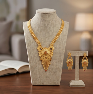 Parure Collier et Boucles d'Oreilles Classiques en Alliage de Cuivre Divyoro pour Femme, Longueur Ajustable, avec Pendentif Gland et Sertissage, Bijoux de Mariage et de Fête - Product Image 2