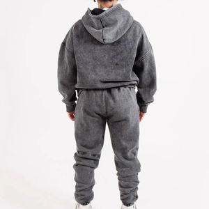 Ensemble de survêtement décontracté pour homme en coton délavé à l'acide, avec capuche et pantalon de jogging respirant, idéal pour l'hiver – Fabricant sur mesure - Product Image 2