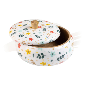 Ensemble de casseroles et récipients de service classiques en bois massif, faits à la main, écologiques, pour fondue, roti et plats mijotés, avec fonction de maintien au chaud et de stockage, compatibles tous feux - Product Image 2