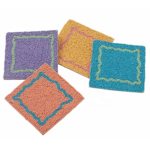 Juego de posavasos hecho a mano moderno de alta calidad de 4 posavasos para bebidas posavasos con cuentas redondas para mesa de comedor y decoración de mesa de centro - Product Image 2