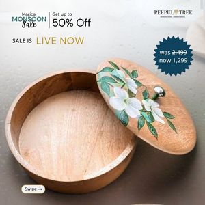 Wooden Enamel Roti <b>Box</b>-Eco-Friendly Dishwasher Safe Handcrafted <b>for</b> <b>Presents</b> - Product Image 4