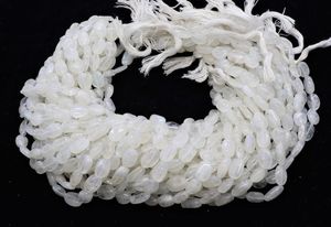 Perles ovales lisses en pierre de lune arc-en-ciel blanc naturel 7x10 mm, pierres précieuses en pierre de lune arc-en-ciel, 12,5 pouces pour la création de bijoux - Product Image 6