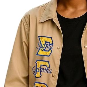Veste décontractée brodée Sigma Gamma Rho pour femme, avec logo personnalisé, confortable, style sororité grecque, vente en gros - Product Image 4