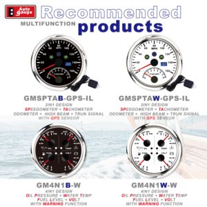 85mm 3 3/8 inch phổ điện Tự động đo 2in1 trắng GPS Đồng hồ tốc độ 160 <span class=keywords><strong>MPH</strong></span> đo đường chùm cao tín hiệu rẽ tachometer MAR - Product Image 6