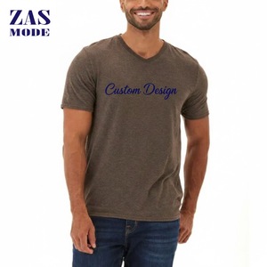 Nuevas Camisetas de Verano para Hombre, Cuello en V, Corte Ajustado, 100% Algodón, Tallas Grandes, Diseño Liso, Secado Rápido, Ecológicas, Casuales - Product Image 1