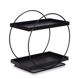 Étagère de rangement à 2 niveaux en métal pour comptoir, plateau décoratif pour vanité, rangement de maquillage et cosmétiques, étagère à épices de cuisine, support de rangement pour salle de bain - Product Image 6